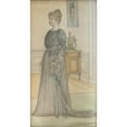 thumbnail image 2 of Carl Larsson 14x24 Gold Ornate Framed and Double Matted Museum Art Print Titled - Portrait of Mrs. Signe Thiel (1900), 2 of 4