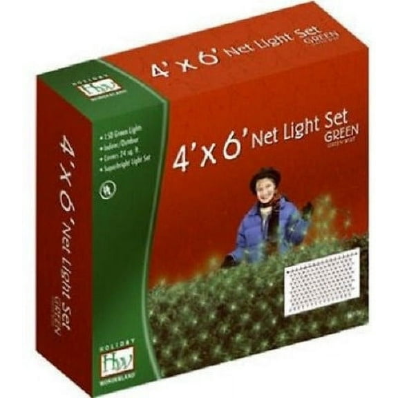 Holiday Wonderland 48957-88 150-Count 4' x 6' Green Net Shrub Christmas Lights - Quantity of 6