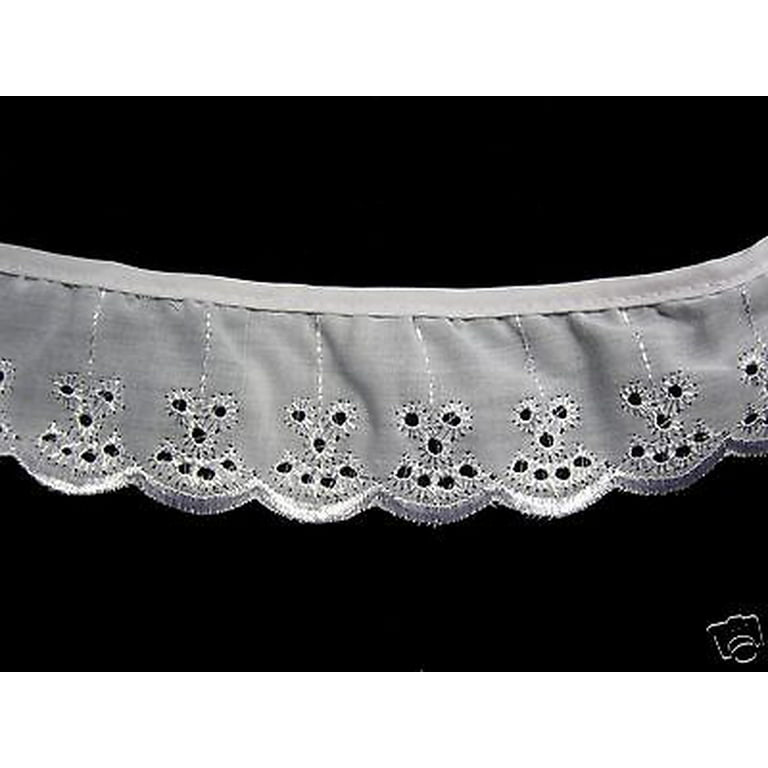 Lily 2 White Gathered Ruffled Cotton Eyelet Lace Trim Crafts Sewing  Wholesale 