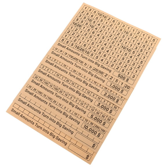 OUNONA Saving Challenge Stickers Light Brown Paper for Home Use 2 Sets Budget Planner Labels
