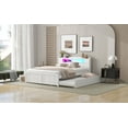 thumbnail image 2 of Newest Queen Storage Platform Bed with Trundle, White Bed Frame Includes 2 Drawers , LED Headboard, Space Saving Sleeper with Flexible Storag, 2 of 12
