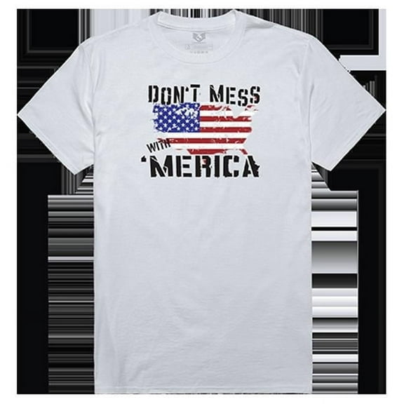 Dont Mess with America Relaxed Graphic Tee Shirt, White - Small