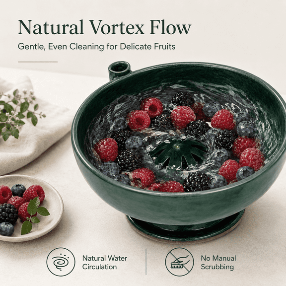 Self Spinning Berry Washing Bowl, Automatic Fruit Vegetable Washer with Drain Hole - 1 Pack