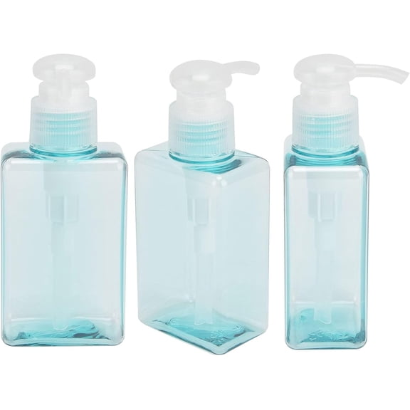 Qczoyp 3 Pack 100ml Clear Plastic Pump Bottles, Refillable Empty Travel Lotion Dispenser Containers, Portable Travel Size Bottles for Hand Soap, Shampoo, Body Wash & Cosmetic Liquids