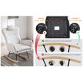 thumbnail image 3 of 35.5" Rocking Chair with Pocket, Soft Teddy Fabric Rocking Chair with Comfy Wing Back, Glider Rocker Chair  with Safe Solid Wood Base for Living Room Bedroom Balcony, White, 3 of 9