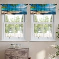 thumbnail image 2 of LALILO Kitchen Curtain Valance Beautiful Beach Spain Rod Pocket Window Curtain 52"x 18" Set of 2, 2 of 5