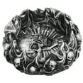 thumbnail image 4 of Uadme Ceniceros para el hogar, estilo retro, diseño de calavera, grabado compacto, efecto de llama, estatua decorativa para exteriores en casa y oficina, 4 of 5