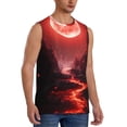 thumbnail image 2 of KLL Red Moon Lava Print Workout Tank Tops Gym Sleeveless Fitness Muscle Tee-X-Large, 2 of 7