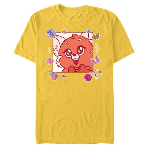 Disney and Pixar’s Turning Red Fluffy Cute ‘90s Panda Mei - Short Sleeve Blended T-Shirt for Adults - Customized-Yellow