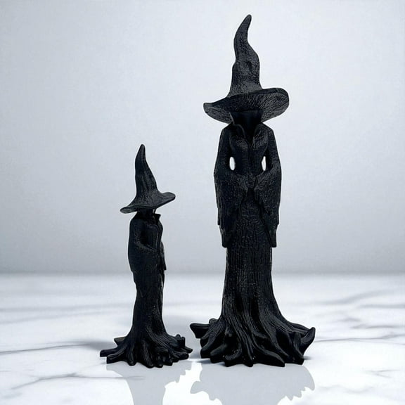 Gothic Halloween Witch Statue, Vintage Magician Decoration, Dark Fantasy Collectible Figurine, Resin Sculpture for Home Decor