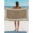thumbnail image 4 of Brown White Greek Key Pattern Beach Towels Blanket Soft & Absorbent Quick Dry Microfiber Geometric Modern Pool Towels for Swimming ,Yoga, Sports, Gym, Camping,Large 30X60in,, 4 of 7