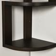 thumbnail image 4 of CONSDAN 4-Tier Corner Shelf, Solid Hickory Wood Corner Shelves Wall Mounted, Floating Corner Shelves for Wall, Wall Corner Shelf for Bedroom, Living Room, Bathroom, Kitchen, Dark Walnut, 4 of 6