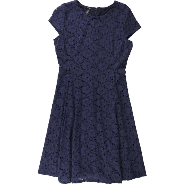 Alfani Robe Trapèze en Dentelle pour Femmes, Bleue, 10
