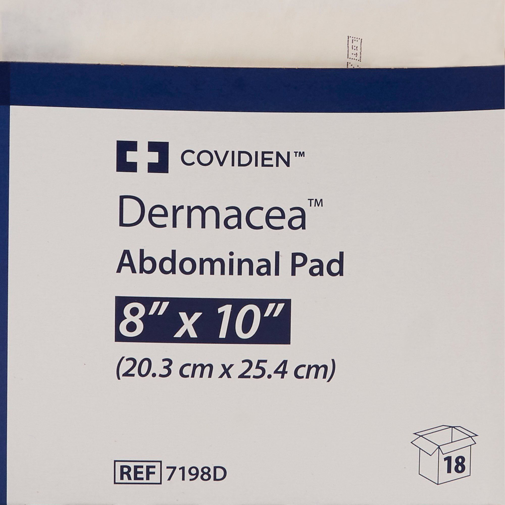Dermacea White Abdominal Pad Sterile 8 X 10 Inch 7198D, 18 ct