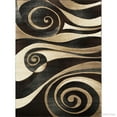 thumbnail image 2 of Allstar Black Woven Hand Carved Floral Spiral Design Area Rug (5' 2" x 7' 2"), 2 of 6