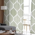 thumbnail image 4 of Geometric Watercolor Moroccan Texture Sage Green Tulle Drapes for Living Room Bedroom Sheer Window Curtains Hotel Voile Curtains, 4 of 7