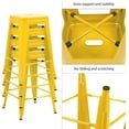 thumbnail image 4 of JUMMICO 24 Inches Metal Bar Stools  Barstools Stackable High Backless Stools Vintage Indoor Outdoor Stackable Kitchen Stools Set of 4 (Yellow), 4 of 13