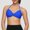 Blue, variant on Sports Bra for Women Seamless Sports Bra Wirefree Yoga Bra with Removable Pads for Women Solid Color Stylish V-Neck Bra Breathable Seamless Thin Run Sports Lingerie for Women M White