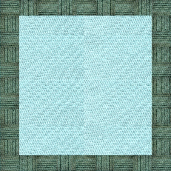 Ahgly Company Indoor Square Patterned Sea Turtle Green Area Rugs, 6' Square