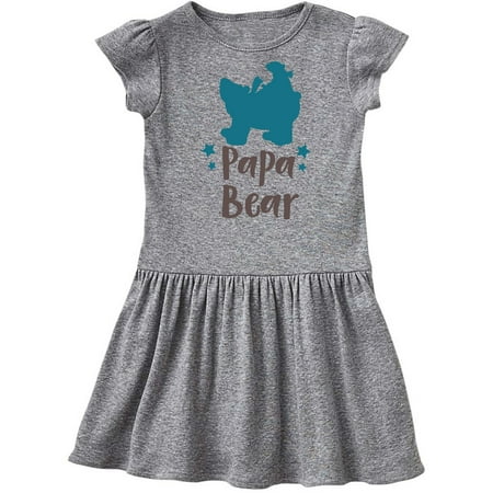 

Inktastic Papa Bear Bear Cub Father s Day - Blue Brown Gift Toddler Girl Dress