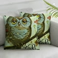 thumbnail image 3 of Animal Throw Pillow Cushion Cover, Little Birds Owl Worm and Sparrow and Flowers with Thank You Words Artwork Print, Decorative Square Accent Pillow Case, Green, 3 of 7