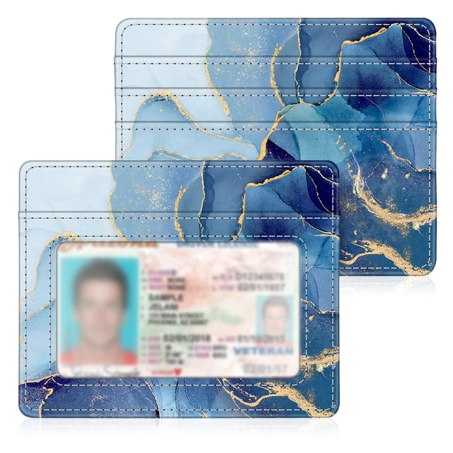 Tarjetero Fintie Slim, minimalista, de piel con bloqueo RFID