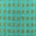 thumbnail image 1 of Ahgly Company Machine Washable Indoor Square Abstract Turquoise Blue Modern Area Rugs, 8' Square, 1 of 4