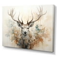 thumbnail image 2 of Designart "Beige Minimalist Deer Portrait II" Animals Deer Wall Decor, 2 of 7