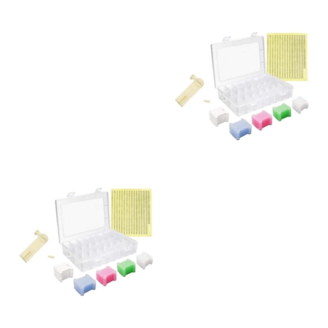 Destyer Double Buckles DIY Fashion Stitch Embroidery Tool Easy Organization And Durability Bobbins Box+Winder+300Bobbin 2Set