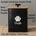 thumbnail image 2 of Dog Treat Container Airtight - 6 Inch Wide x 8 Inch Tall Iron Dog Treat Jar for Kitchen Counter with Airtight Bamboo Lid - 12 Cup Capacity Pet Treat Container - Doggie Cookie Jar - Big Treats Caniste, 2 of 9