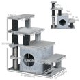 thumbnail image 3 of PawHut Adjustable Height Cat Stairs with Scratching Post Pet Steps for Sofa, 3 of 10