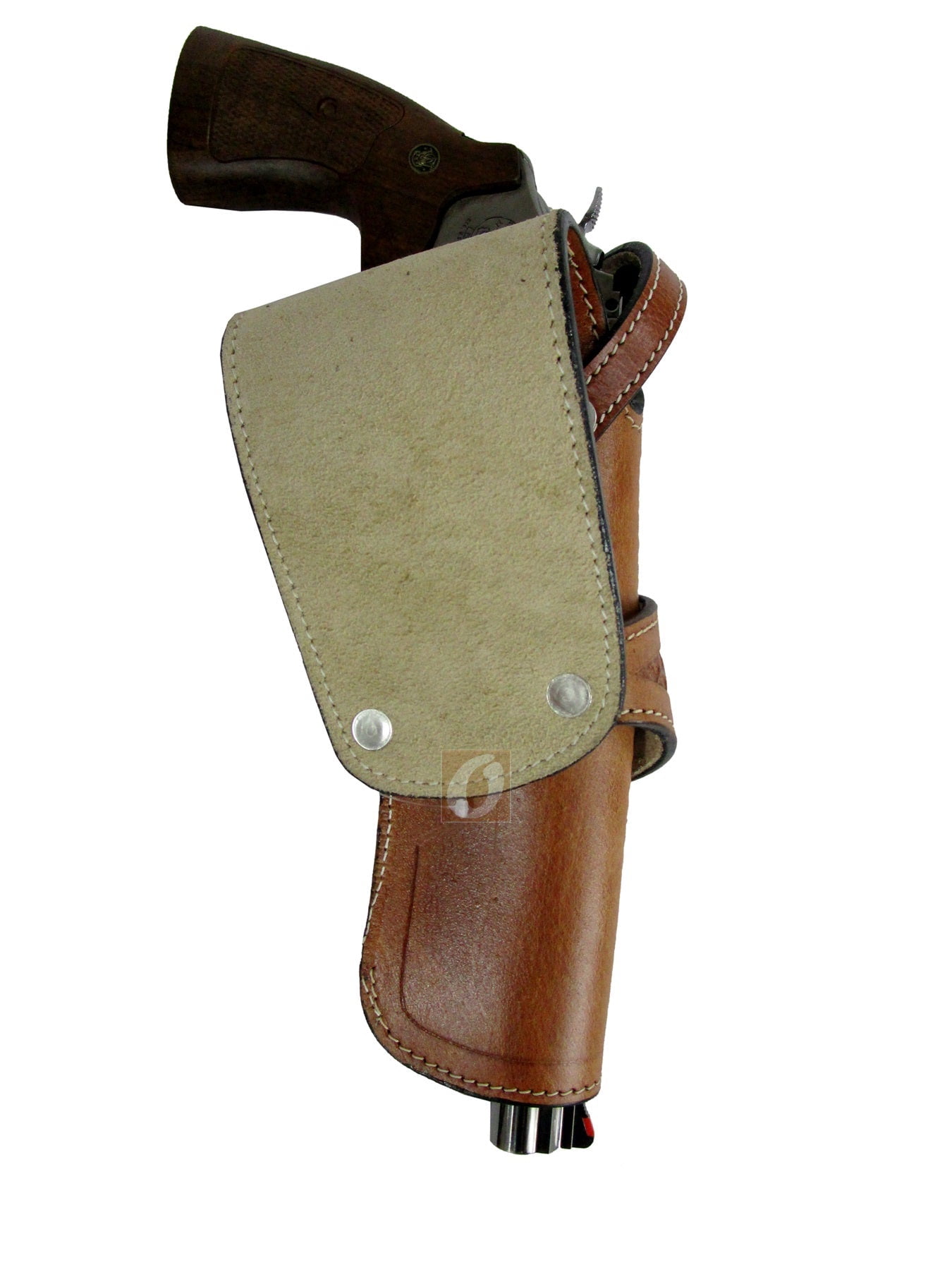 Leather Holster Long Barrel Western Gun Cover Diamond Tooled Tan - Left Handed