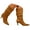 Brown, variant on Women's Mid Calf Boots Suede Kitten Heel Slouch Ankle Booties Pointed Toe Pull on Long Boot