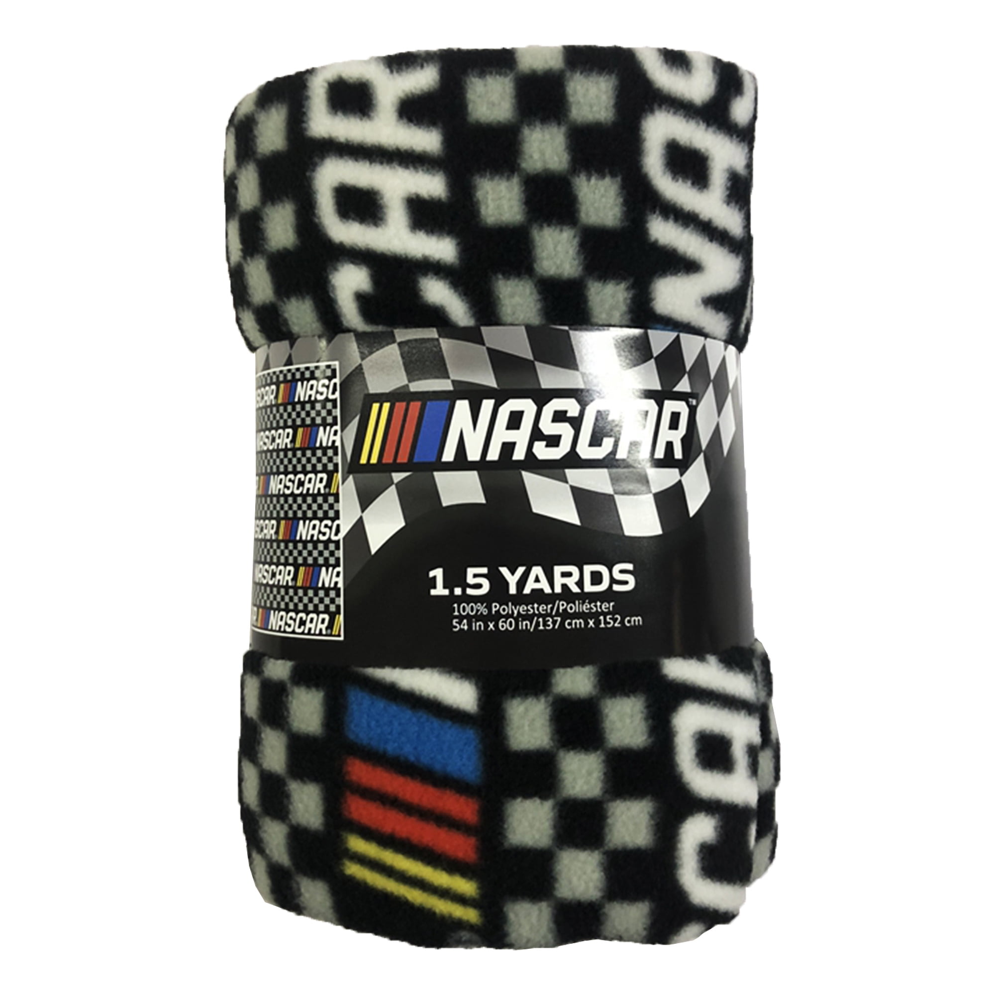 Eugene Textiles, NASCAR Anti- pill Fleece 60' x 1.5 YD 100% Polyester Pre-cut Fleece Fabric, Black color
