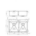 thumbnail image 2 of 33x22 inches Gunmetal Black 18-Gauge Stainless Steel Kitchen Drop in Double-Basin Sink Basin (60/40), 2 of 5