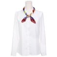 thumbnail image 2 of INSPIRE CHIC Women Colorful Striped Satin Scarf, 23.6x23.6" Square Silk Like Neck Scarves Neckerchief 23.6x23.6"(LxW) Colorful-2, 2 of 6