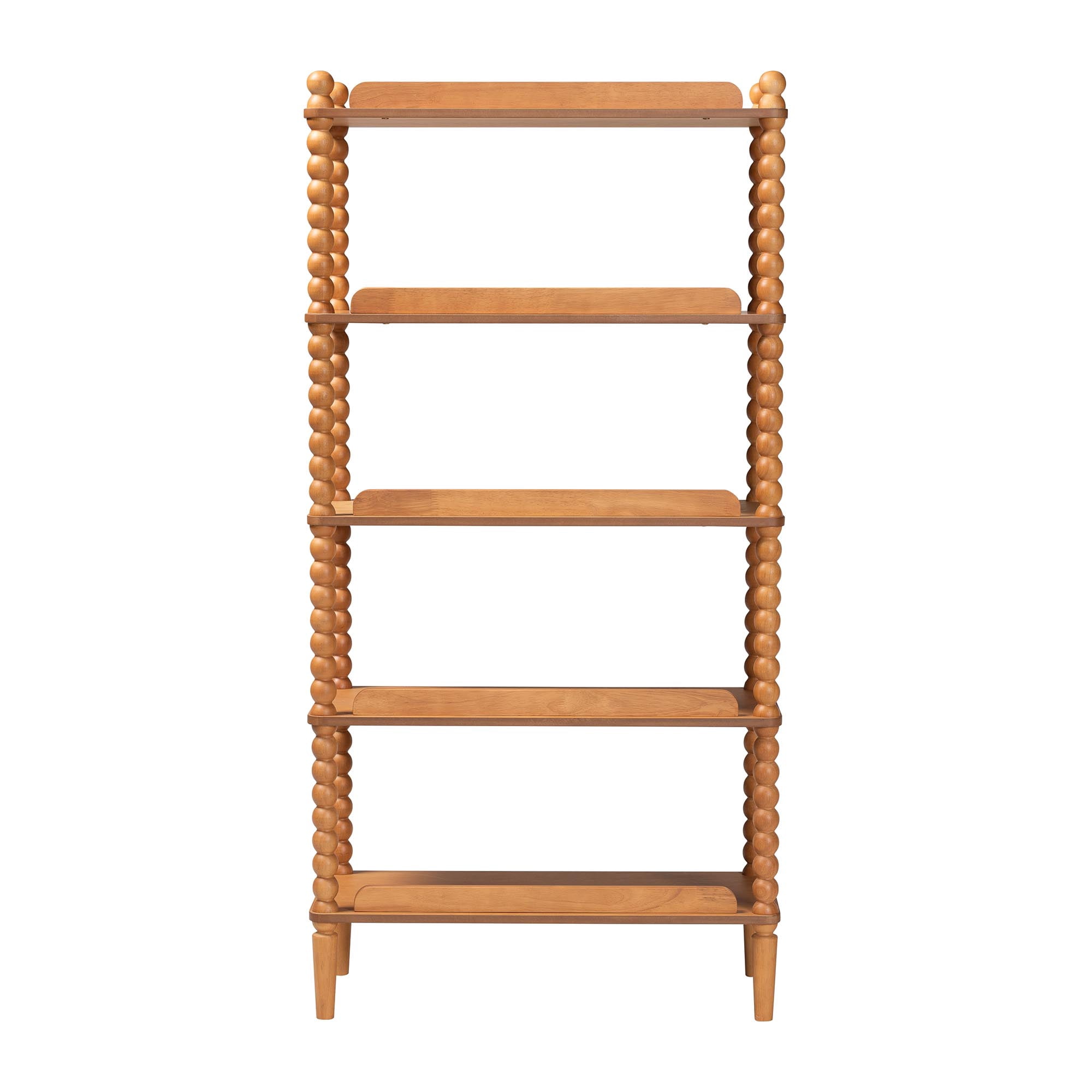 Baxton Studio Lucera Farmhouse Display Shelf, 5-Tier, Oak Brown