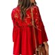 thumbnail image 4 of Minnieouse Jersey Top de encaje Casual camisa de manga larga moda estilo suelto cuello en V gasa ropa de vestir al aire libre viajar Prendas para la parte del cuerpo M rojo Minnieouse AP015656-02, 4 of 6