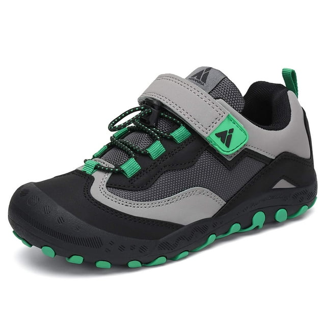 Zapatos de senderismo Mishansha para niños y niñas al aire libre, negro/verde, 4