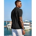 thumbnail image 4 of COOFANDY Men's Short Sleeve Knit Shirts Vintage Button Down Polo Shirt Casual Beach Tops, 4 of 7
