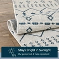thumbnail image 4 of Well Woven Indoor/Outdoor Nors Light Blue Nordic Lattice 3'11" Round Rug, 4 of 6