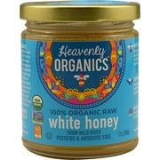 Heavenly Organics 100% Organic Raw White Honey (12oz) Lightly Filtered to Preserve Vitamins, Minerals and Enzymes; Made from Wild Beehives & Free Range Bees; Dairy, Nut, Gluten Free, Kosher