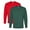 Athletic-Red+Athletic-Dark-Green-2PCS, variant on Unisex Essential Long Sleeve T-Shirt 100% Cotton Classic Fit Plain Basic Tee (Athletic-Red+Athletic-Dark-Green-2PCS, L)