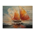 thumbnail image 3 of Designart "Sails Boat Energetic" Transportation Print on Natural Pine Wood, 3 of 5