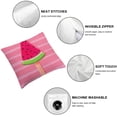 thumbnail image 6 of nygtbtfer Throw Pillow Covers Decorative Summer Fruits Theme Pink Cartoon Watermelon Square Cushion Cover Throw Pillow Case for Home Live Room (Pink Cartoon Watermelon) White, 6 of 7