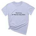 thumbnail image 2 of T-shirt de la Saint-Patrick pour Femmes, Col Rond, Manches Courtes, Imprimé Arbre de Noël, 2 of 4