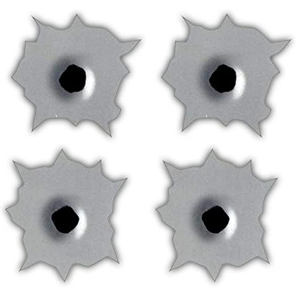 Bullet Holes Stickers Decal Funny Lifelike Automotive Tattoo Hood Front Cover Decorations Accessories Waterproof (Multiple Pack Deals) (4 Pack (Each Sticker is 2 Bullet Holes Stickers Decal Funny Lifelike Automotive Tattoo Hood Front Cover Decorations Accessories Waterproof (Multiple Pack Deals) (4 Pack (Each Sticker is 2
