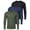 Set 3, variant on 3 Pack Men's Cotton Long Sleeve Pocket T Shirts Crew Neck Athletic Workout