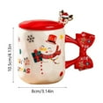 thumbnail image 3 of NWOKYZGH Christmas Mug Ceramic Merry Christmas Tree Mug with Spoon and Lid Festive Xmas Gift Cup for Hot Chocolate Coffee Eggnog, Microwave and Dishwasher Safe, 3 of 6