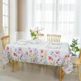 thumbnail image 2 of Flowers Tablecloth Waterproof Spring Summer Wildflowers Tablecloth Rectangle Farmhouse Table Cloth Floral Stain Resistant Table Covers for Kitchen Picnic Party 60"x84", 2 of 6